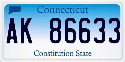 CT license plate AK86633