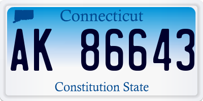 CT license plate AK86643