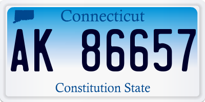 CT license plate AK86657