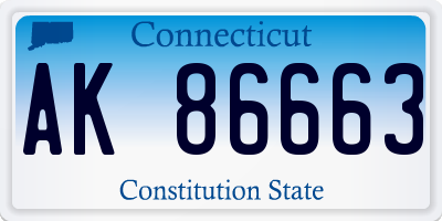 CT license plate AK86663