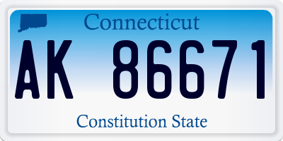 CT license plate AK86671