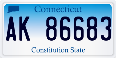 CT license plate AK86683
