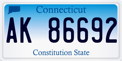 CT license plate AK86692