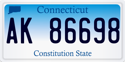 CT license plate AK86698