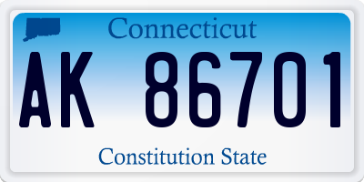 CT license plate AK86701