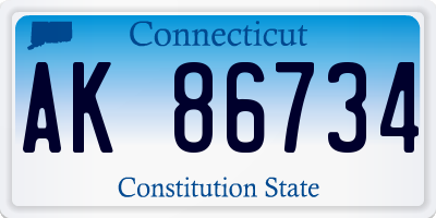 CT license plate AK86734