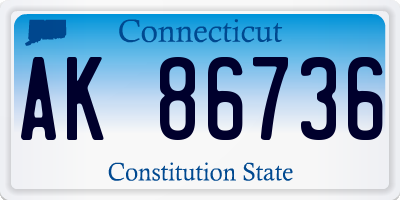 CT license plate AK86736