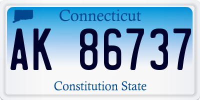 CT license plate AK86737