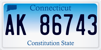 CT license plate AK86743