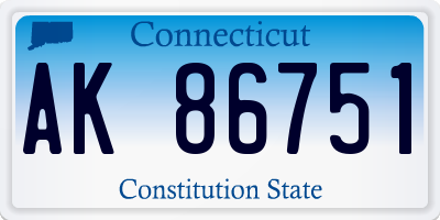 CT license plate AK86751