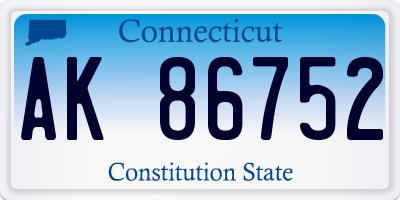 CT license plate AK86752