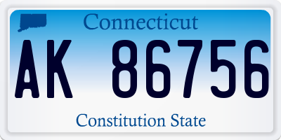 CT license plate AK86756