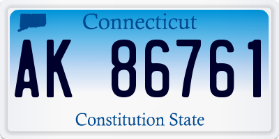 CT license plate AK86761