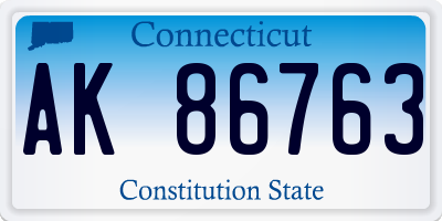 CT license plate AK86763