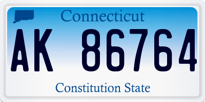 CT license plate AK86764