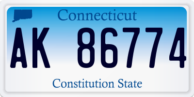 CT license plate AK86774