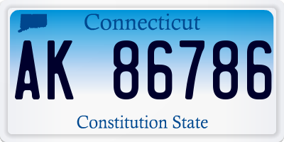 CT license plate AK86786
