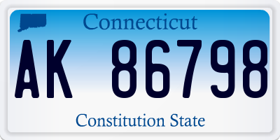 CT license plate AK86798