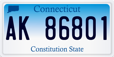 CT license plate AK86801