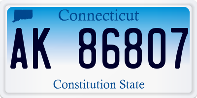 CT license plate AK86807