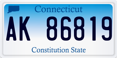 CT license plate AK86819