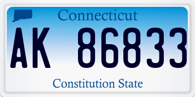 CT license plate AK86833