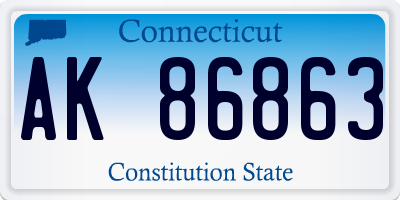 CT license plate AK86863