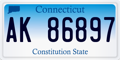 CT license plate AK86897