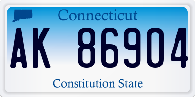 CT license plate AK86904