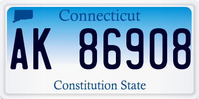 CT license plate AK86908