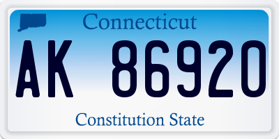 CT license plate AK86920