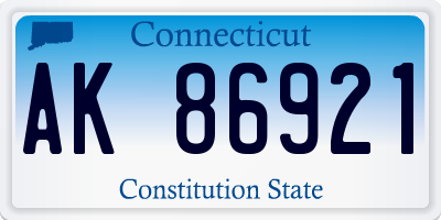 CT license plate AK86921
