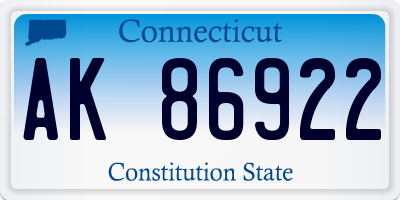 CT license plate AK86922