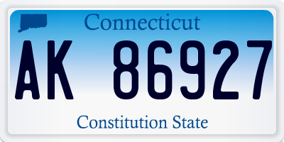 CT license plate AK86927