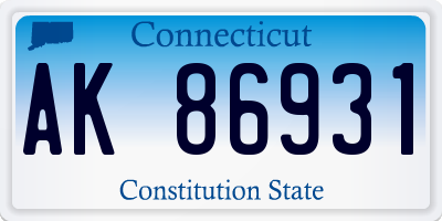 CT license plate AK86931