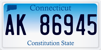 CT license plate AK86945