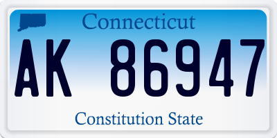 CT license plate AK86947