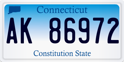 CT license plate AK86972