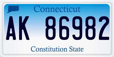 CT license plate AK86982