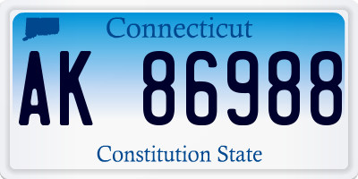 CT license plate AK86988