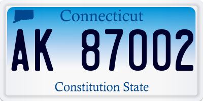 CT license plate AK87002