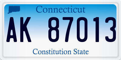 CT license plate AK87013