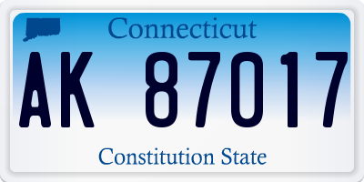 CT license plate AK87017