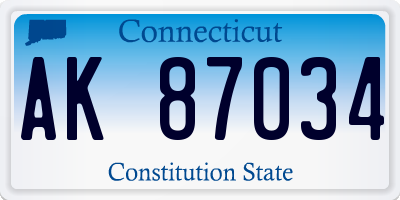 CT license plate AK87034