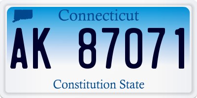 CT license plate AK87071