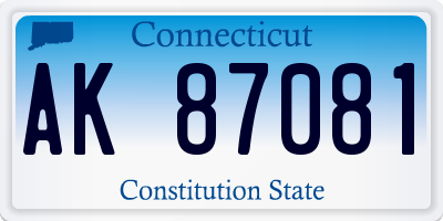 CT license plate AK87081