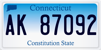 CT license plate AK87092