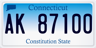 CT license plate AK87100