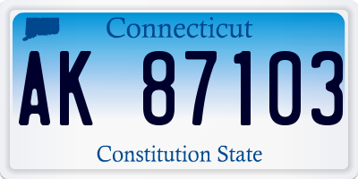 CT license plate AK87103