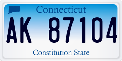 CT license plate AK87104